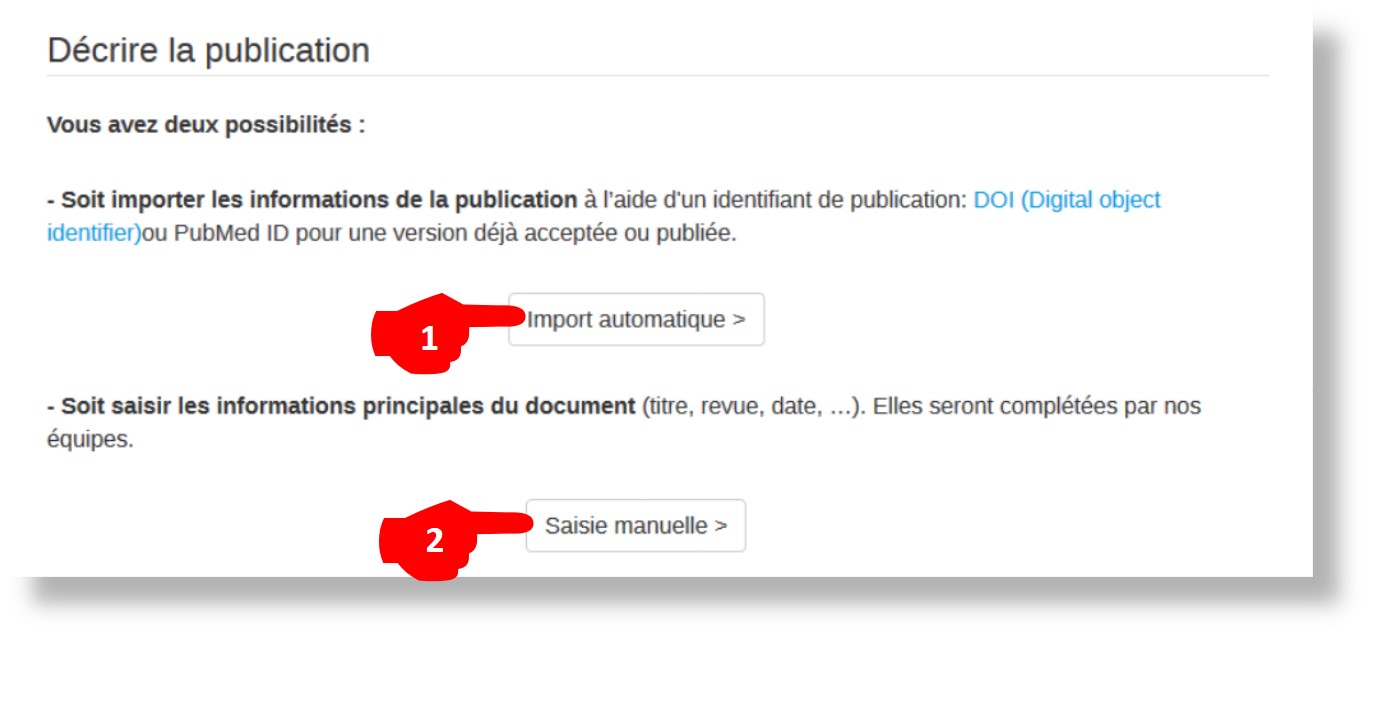 Depot automatique ou manuelle